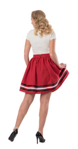 Red with Black and White Stripe High Tide Skirt