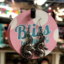 Load image into Gallery viewer, Swirly Maned Unicorn Charm Earrings
