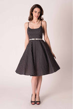 Load image into Gallery viewer, Peggy Black and White Polka Dot Swing Dress- LAST ONE!
