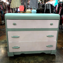 Load image into Gallery viewer, Shabby Chic Teal and White 3-Drawer Dresser
