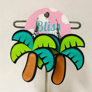 Tropical Palm Tree Acrylic Statement Earrings