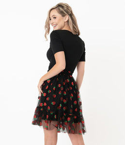 Strawberry Twirl Power Glittery Mini Skirt