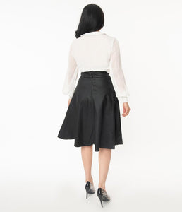 Vivian Black Vegan Leather Skirt