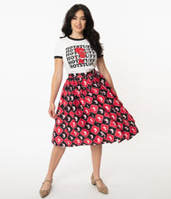 Load image into Gallery viewer, Hot Stuff Little Devil Checkered Print Swing Skirt
