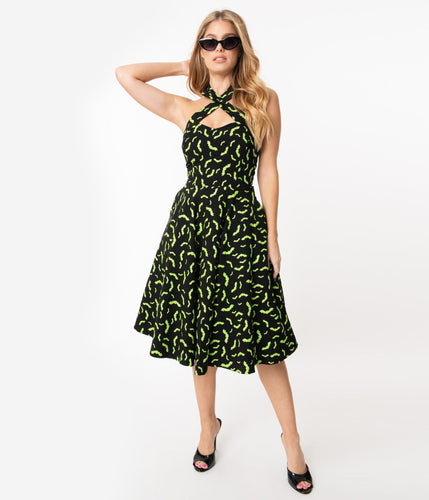 neon green bat dress