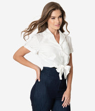 Load image into Gallery viewer, Shirley White Tie Front Top

