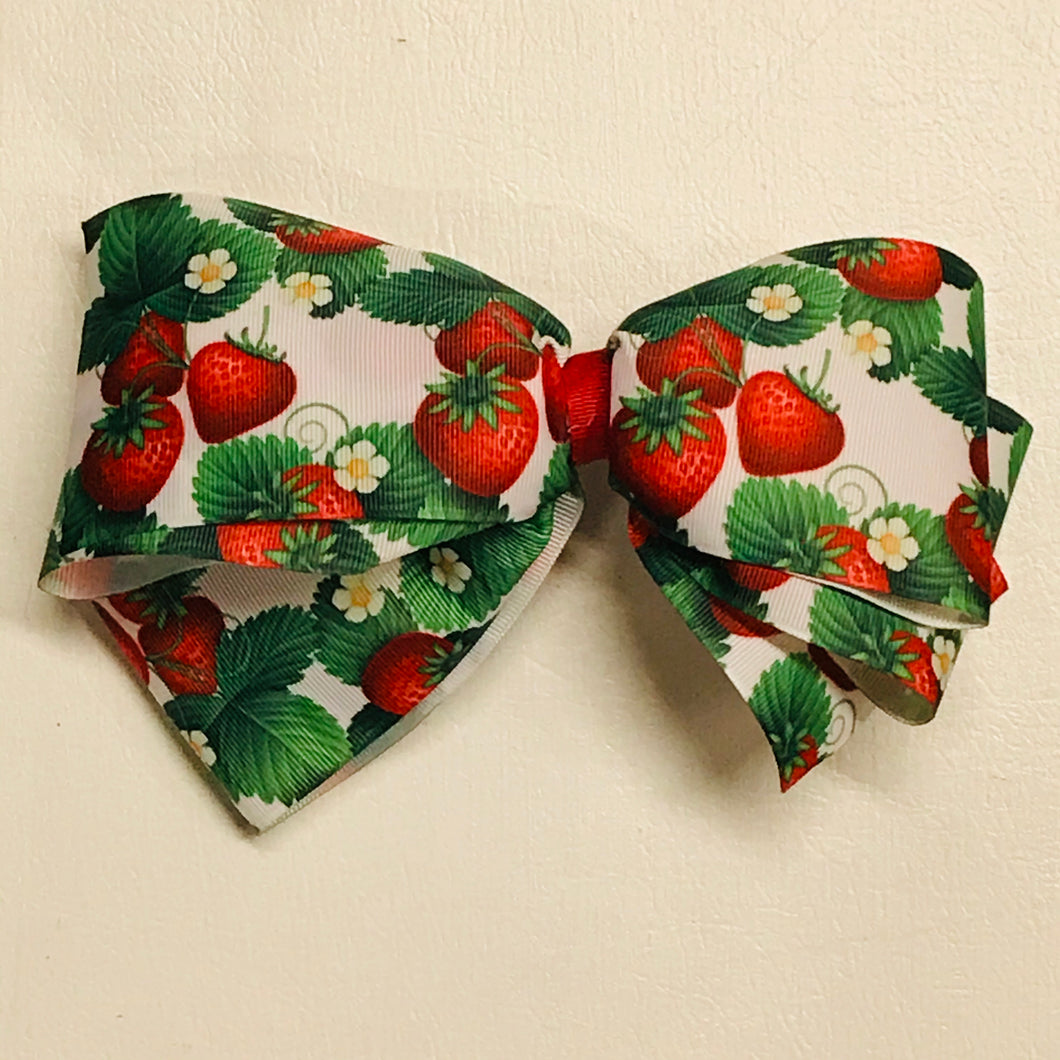 Strawberry Patch Xtra Large Hand Made Hair Bow