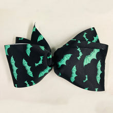 Load image into Gallery viewer, Neon Green Bats Xtra Large Hand Made Hair Bow
