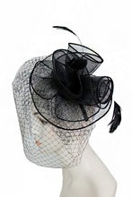 Load image into Gallery viewer, Black Bright Looped Hair Fascinator
