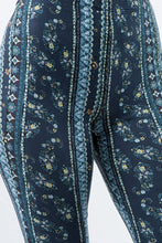 Load image into Gallery viewer, Blue Flower Child Print Bell Bottom Leggings

