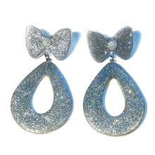 Load image into Gallery viewer, Bettie Glitter Teardrop &amp; Bow Earrings- More Colors!
