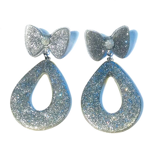 Bettie Glitter Teardrop & Bow Earrings- More Colors!
