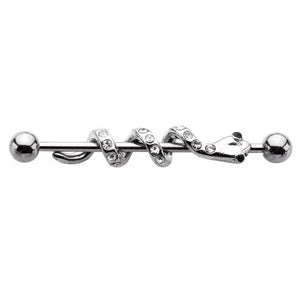 Industrial Barbell with 1 3/8" length and a Coiling Snake Center