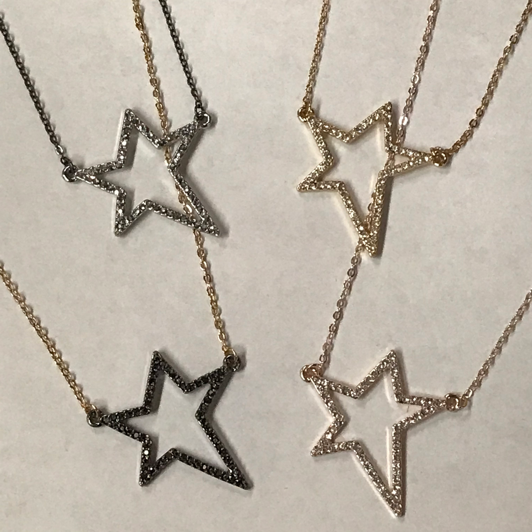 Star Silhouette Dainty Pendant Necklace