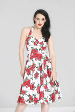 Load image into Gallery viewer, Cannes Red Roses White Dress
