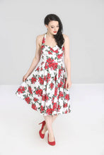 Load image into Gallery viewer, Cannes Red Roses White Dress
