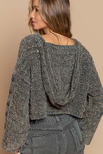 Load image into Gallery viewer, Bianca Charcoal Cropped Knit Sweater
