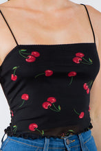 Load image into Gallery viewer, Cherry Print Mesh Layer Tank Top
