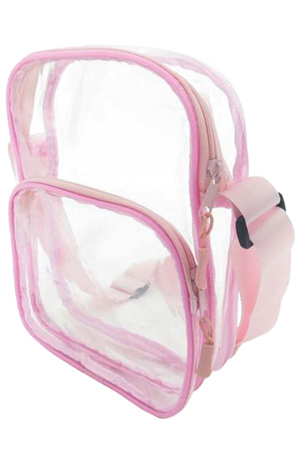 Clear Double Pocket Purse with Nylon Strap- More Colors Available!