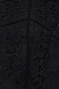 Black Lace Crochet Crop Top