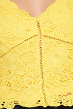 Load image into Gallery viewer, Mustard Lace Crochet Crop Top
