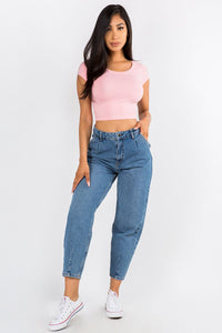 Baby Pink Back To Basics Crop Top