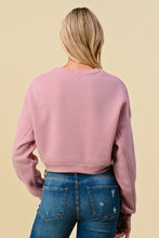 Load image into Gallery viewer, Rose Cropped Fleece Sweatshirt
