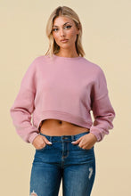 Load image into Gallery viewer, Rose Cropped Fleece Sweatshirt
