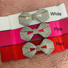 Load image into Gallery viewer, Crystal Bow Elastic Belt- More Colors Available!

