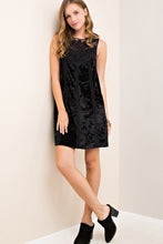 Load image into Gallery viewer, Black Lace and Velvet Sleeveless Dress

