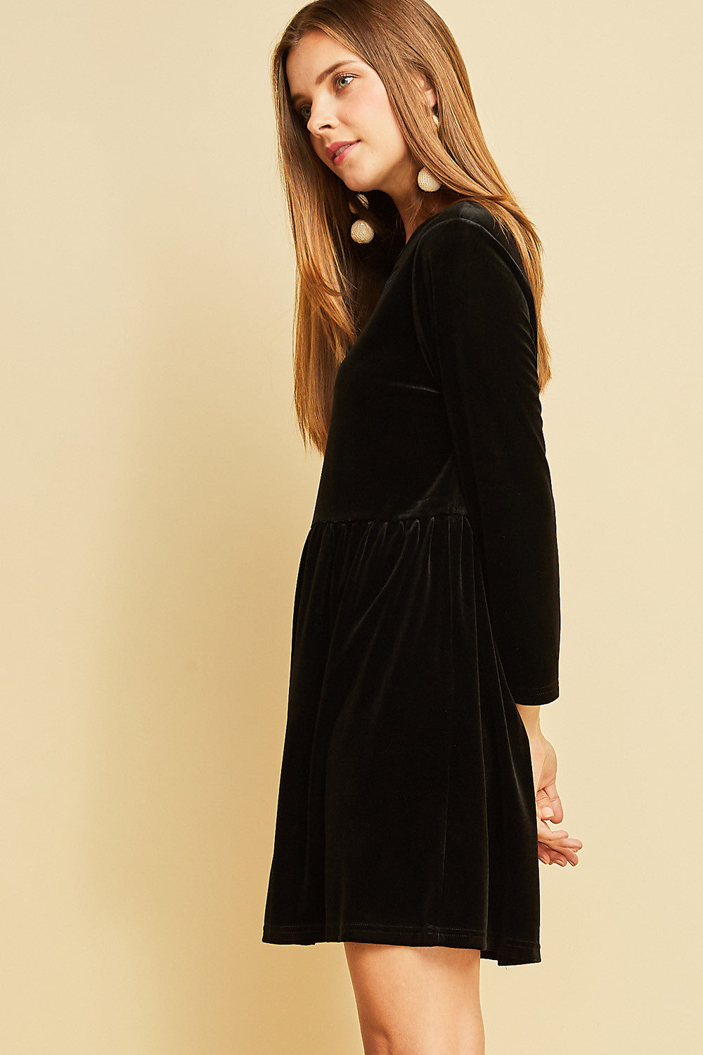 Black Velvet Babydoll Dress with Sheer Peekaboo Heart Window – Pink House Boutique Black Velvet Babydoll Dress with Sheer Peekaboo Heart Window – Pink House Boutique