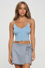 Load image into Gallery viewer, Dusty Blue Knit Button Down V-Neck Sleeveless Top
