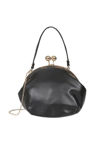 Black Elegant Daytime Kisslock Handbag