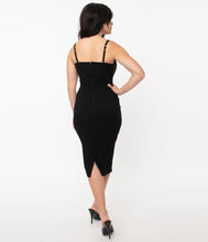 Load image into Gallery viewer, Black Corset Ellison Wiggle Dress
