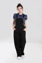 Load image into Gallery viewer, black hell bunny overalls

