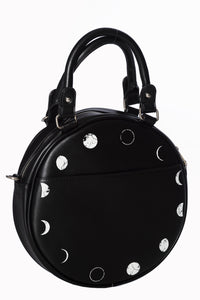 Pentagram Cats and Moon Phase Round Purse