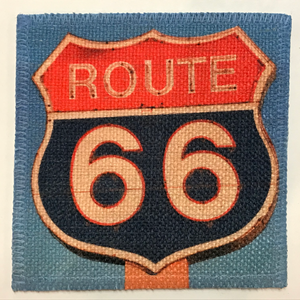 Route 66 Sign Linen Patch