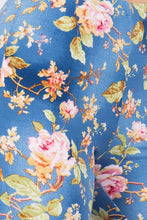 Load image into Gallery viewer, Blue and Blush Floral Bell Bottom Leggings
