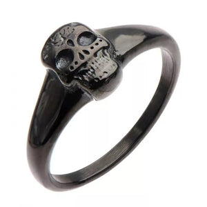 Black IP Sugar Skull Ring
