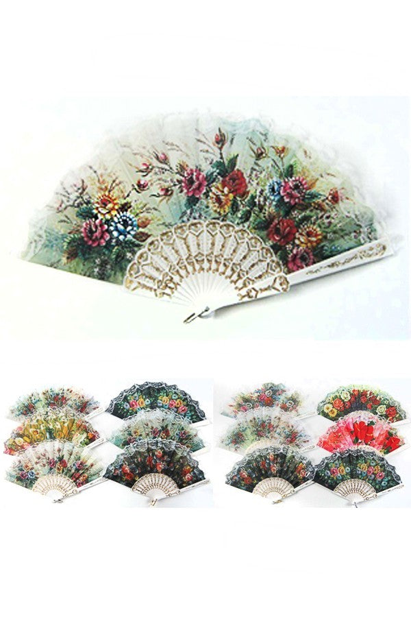 Garden Bouquet Hand Fan- More Colors Available!