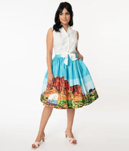 Load image into Gallery viewer, Western Landscape High Waist Swing Skirt
