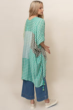 Load image into Gallery viewer, Color Blocks Gingham Kimono with Tassels- More Colors Available!
