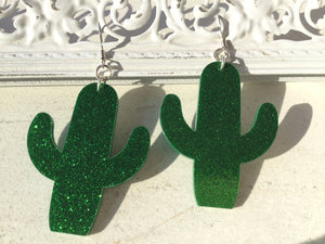 Crystal Cactus Acrylic Statement Earrings