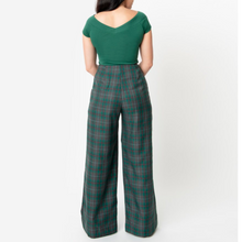 Load image into Gallery viewer, Emerald Green and Gray Plaid Rogers High Waist Pants
