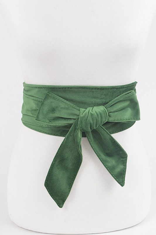 Green Velvet Wrap Belt – Pink House Boutique display picture 1
