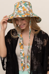 Yellow Hibiscus Tropical Floral Bucket Hat