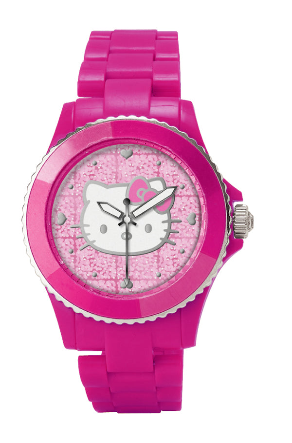 Hello Kitty Pink Glitter Face Watch