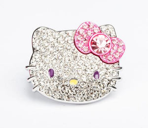 Hello Kitty Large Crystal Double Finger Ring with Bow