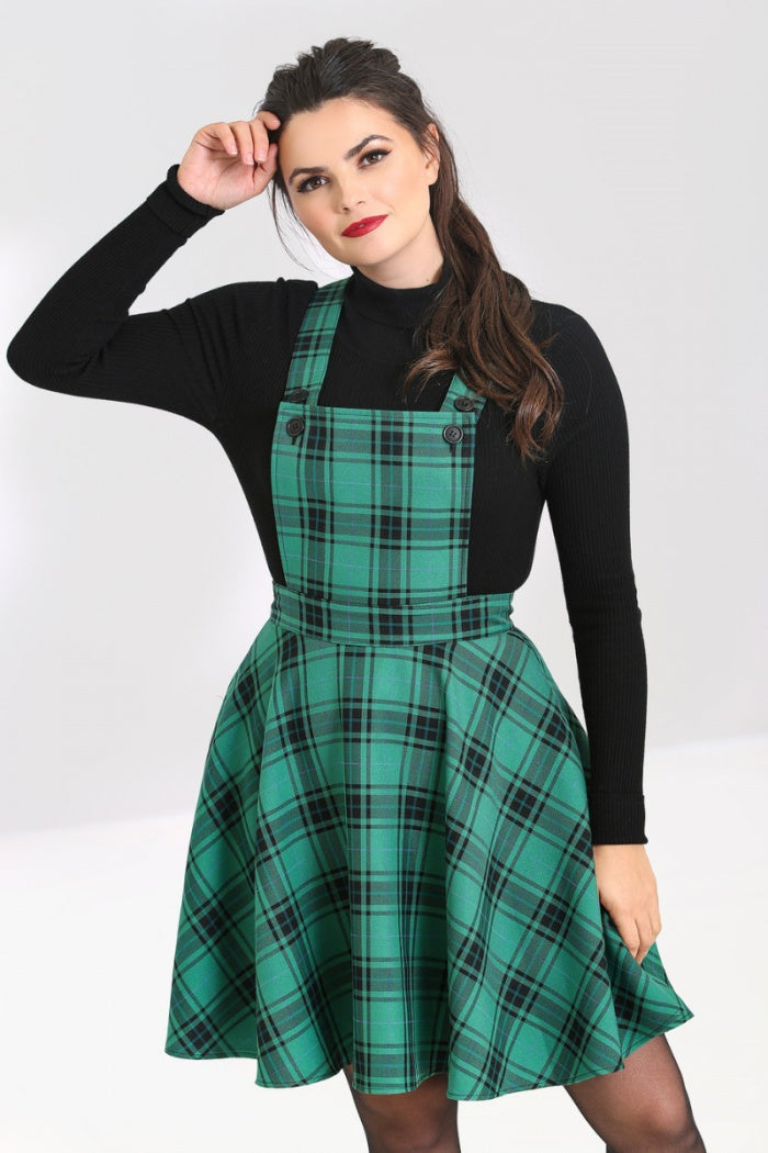 Brittany Green Plaid Pinafore Dress Pink House Boutique Brittany Green Plaid Pinafore Dress Pink House Boutique