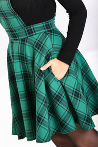 Brittany Green Plaid Pinafore Dress